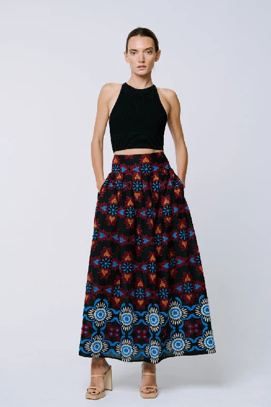 DEANA EMBROIDERED MAXI SKIRT