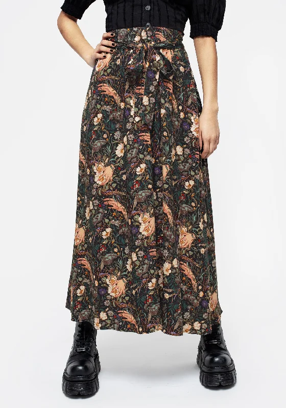 Ophelia Viscose Tie Waist Midaxi Skirt