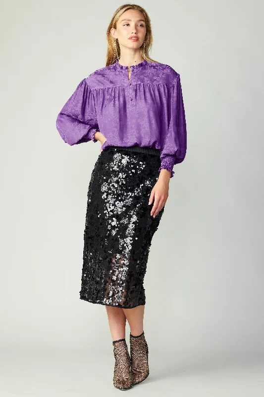 SEQUIN MIDI SKIRT